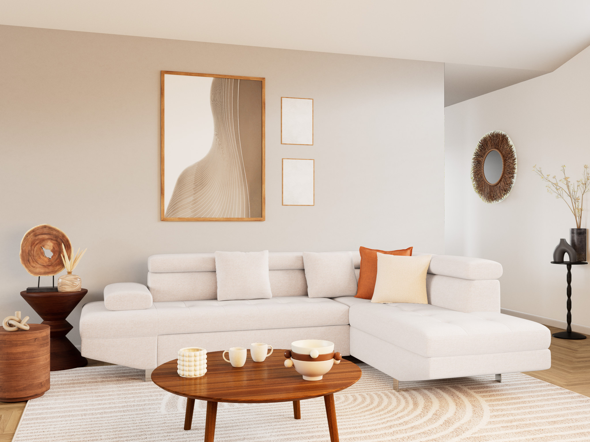 Bestmobilier - Margaux - Canapé D'Angle Droit 5 Places Convertible Avec