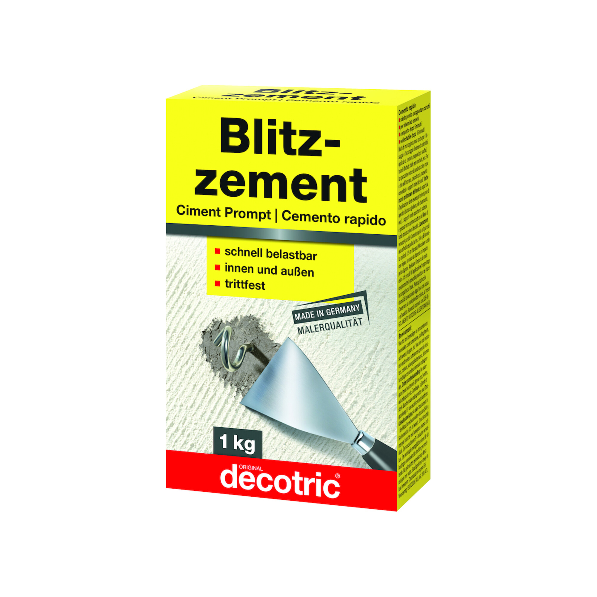 Blitzzement Grau, 1 Kg Zement - Decotric