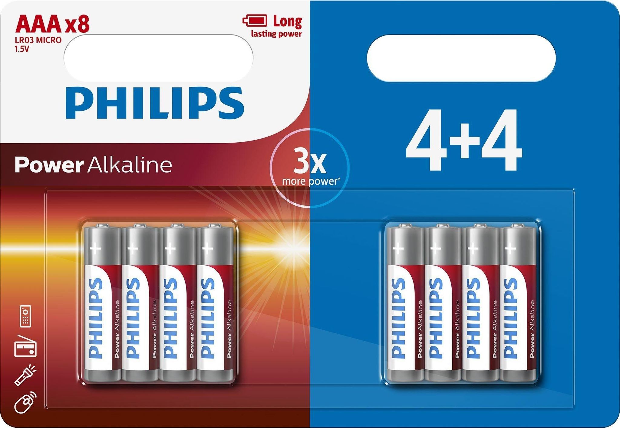 Philips Wiederaufladbare Alkali Batterie Transparent Aaa 8 Stück