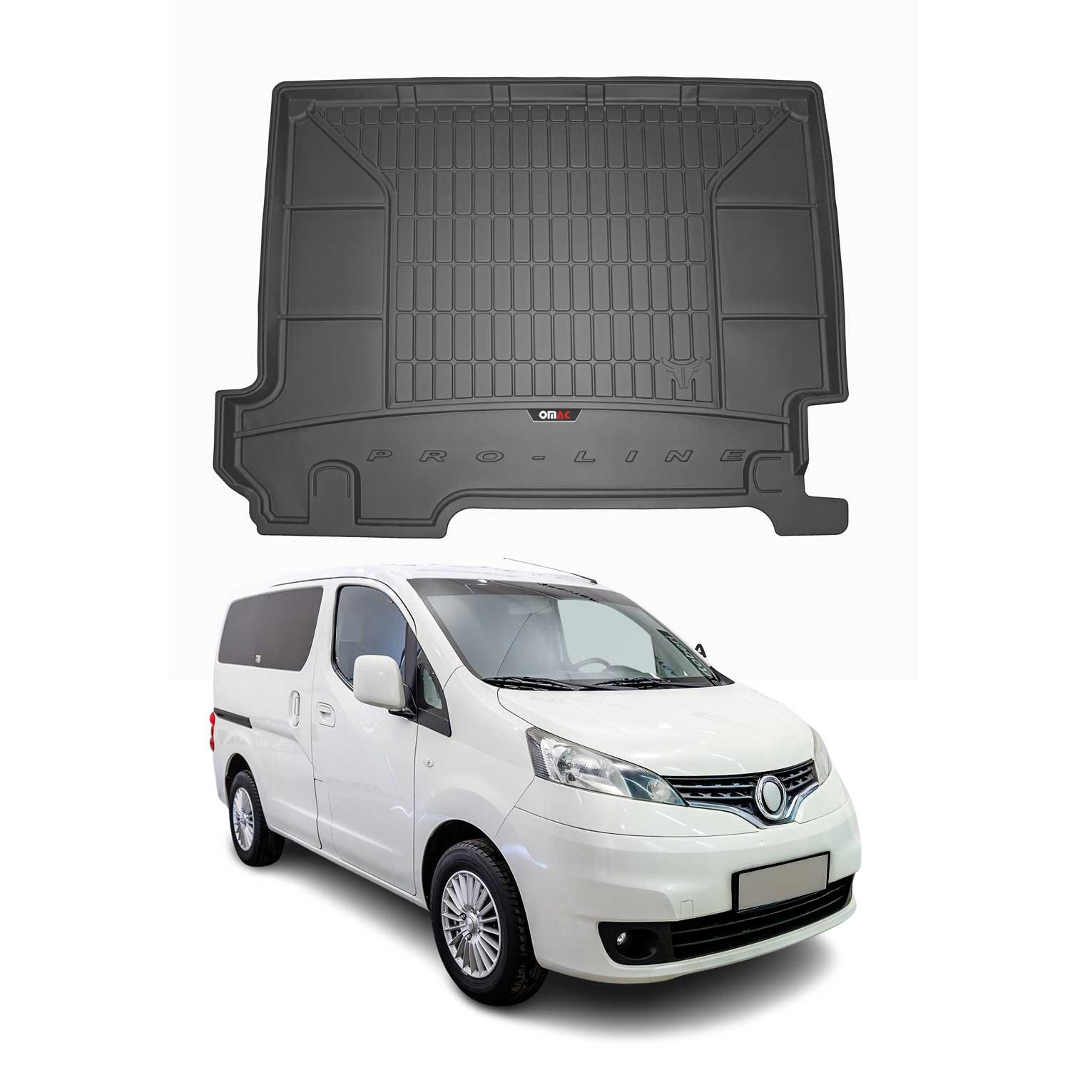 Omac Schwarz Gummi Kofferraumwanne Für Nissan Nv200 2009-2020 5-Sitze Tpe Laderaumwanne