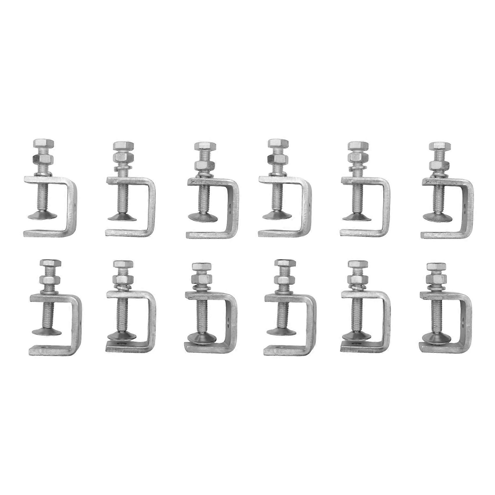 Serre-joint en C et en U en acier inoxydable, mâchoires larges avec patins de protection, lot de 12