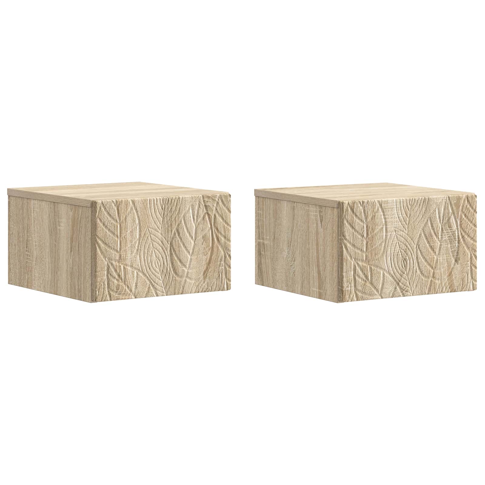 Wall-mounted Bedside Cabinet 2 Pcs Sonoma Oak 49 X 34.5 X 20 Cm Vidaxl