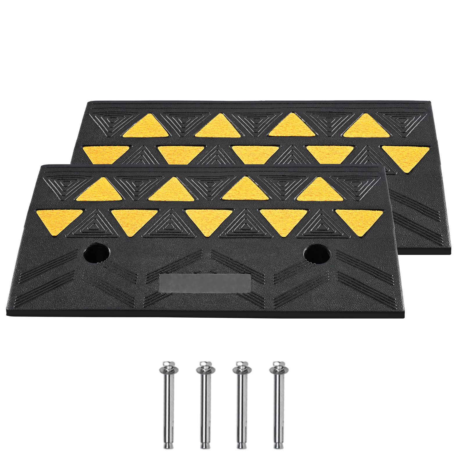 Rampe de seuil en caoutchouc antidérapante, 11 cm de hauteur, capacité 15 t, lot de 2