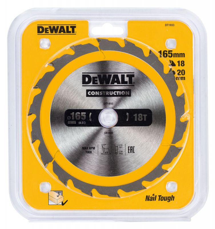 Dewalt Kreissägeblatt Handkr. 165/20 Mm 18Wz