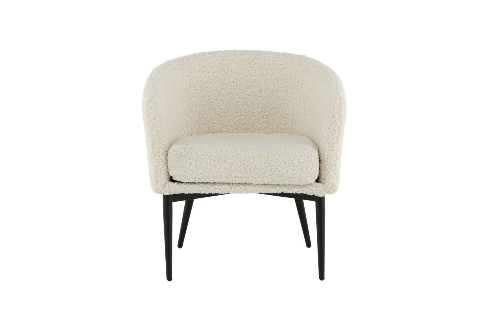 Venture Design Flauschiger Teddybärstuhl, Weißes Polyester Und Schwarzes Metall, Stuhl - Bild 3