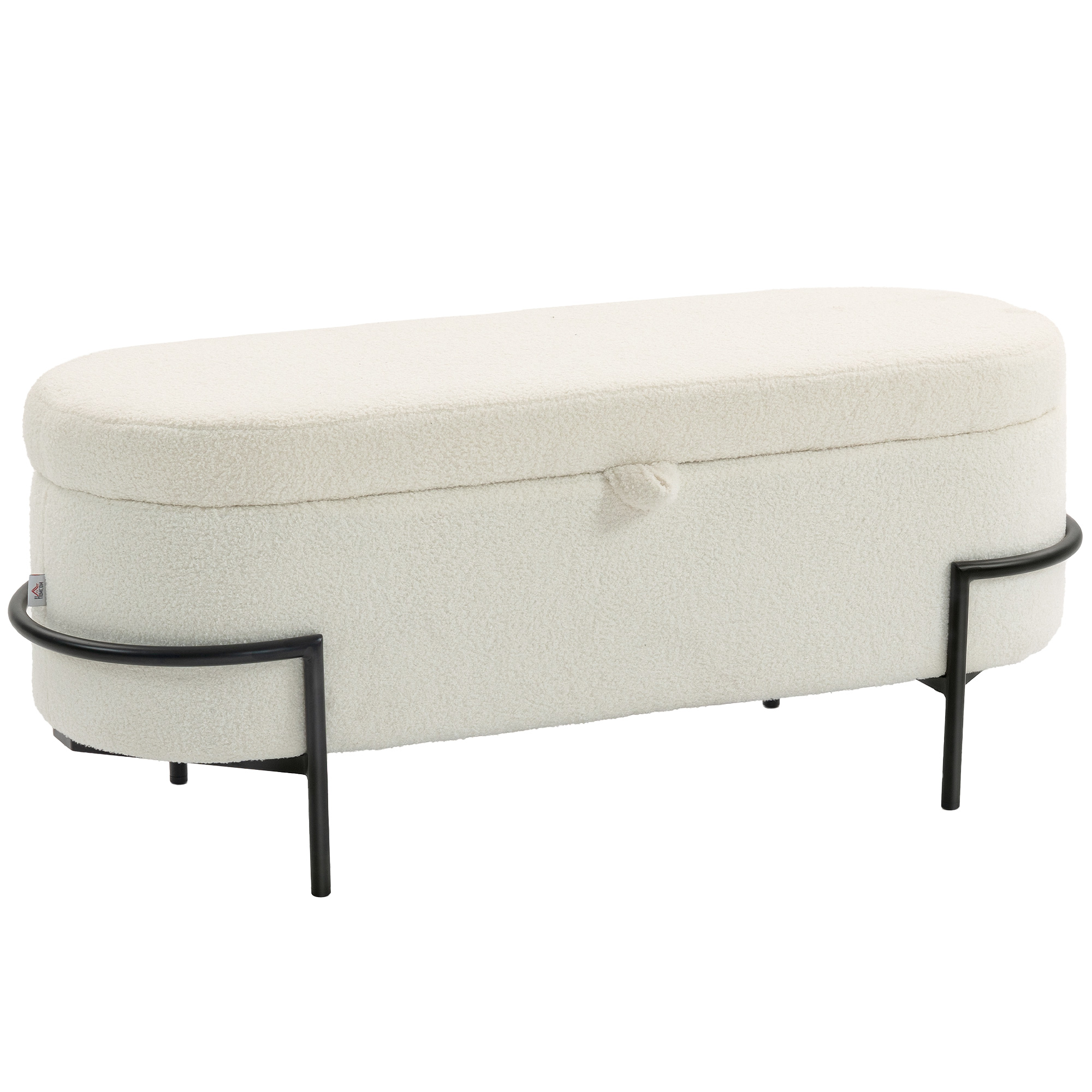 Banc De Rangement - Homcom - Couvercle Relevable Et Pieds En Acier