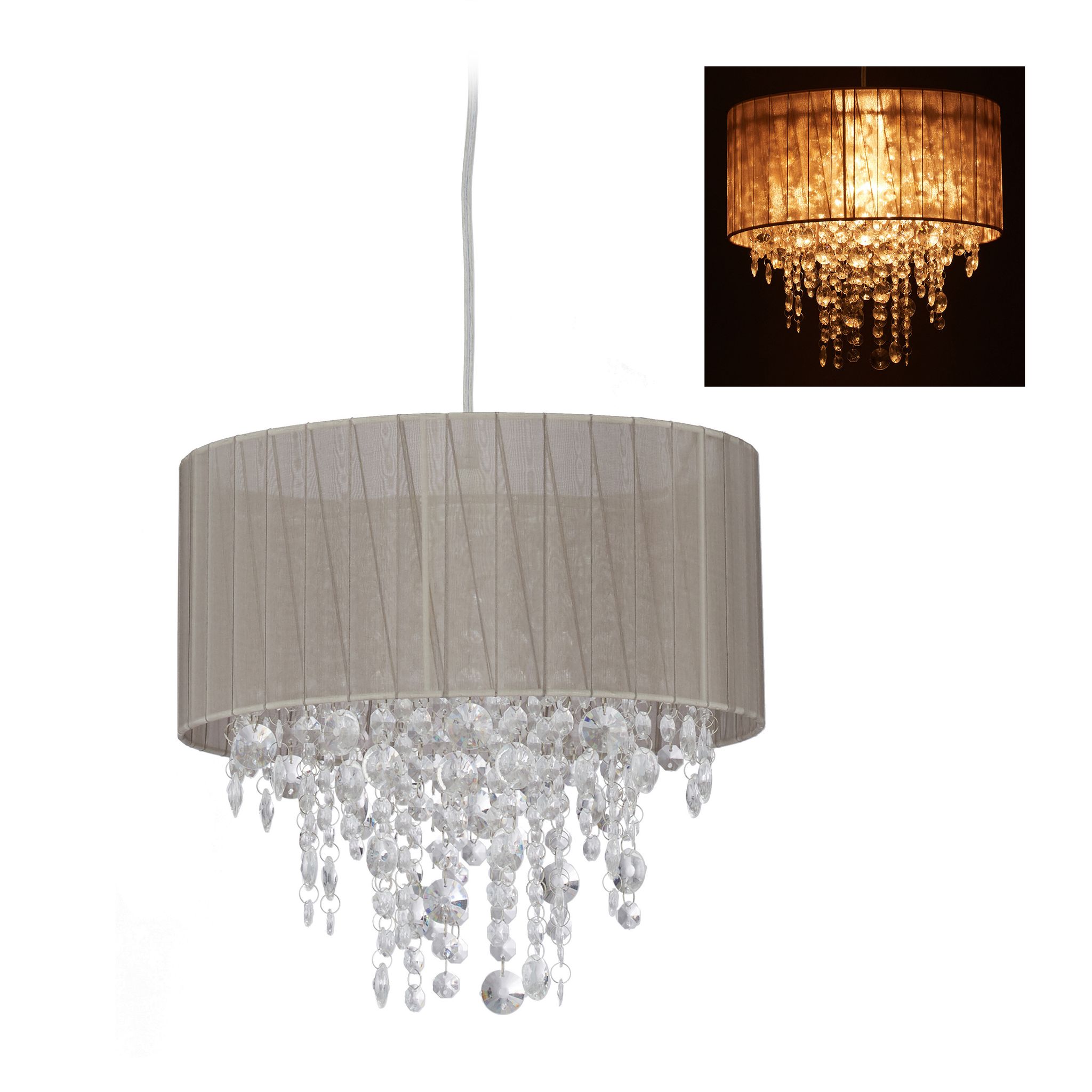 Relaxdays - Lampe Suspension En Cristal