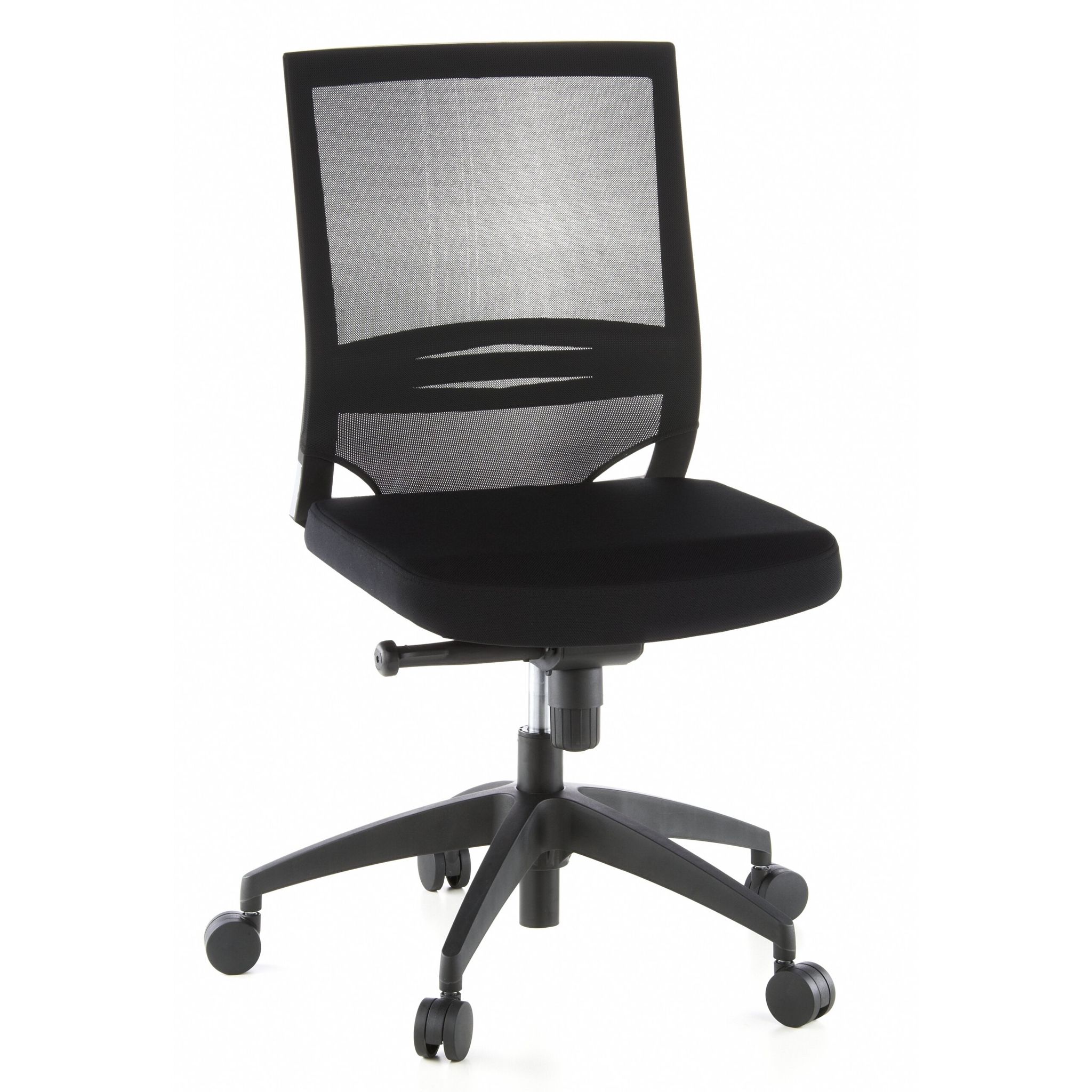 hjh OFFICE 657210 Profi Bürostuhl Porto ECO Stoff/Netz Schwarz Drehstuhl ergonomisch ohne Armlehnen, Lordosenstütze verstellbar - Bild 4