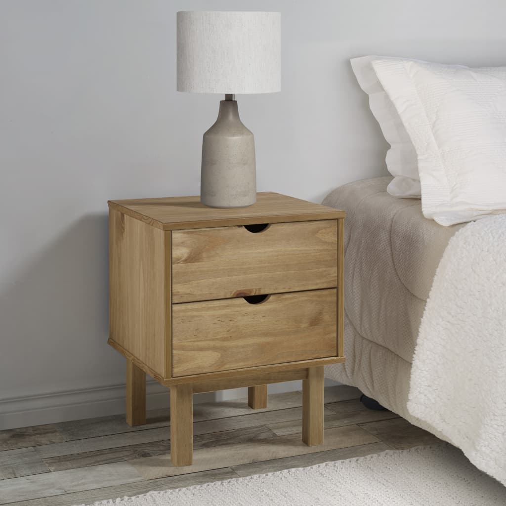 Table De Chevet Otta 45x39x57 Cm Bois De Pin Massif Vidaxl