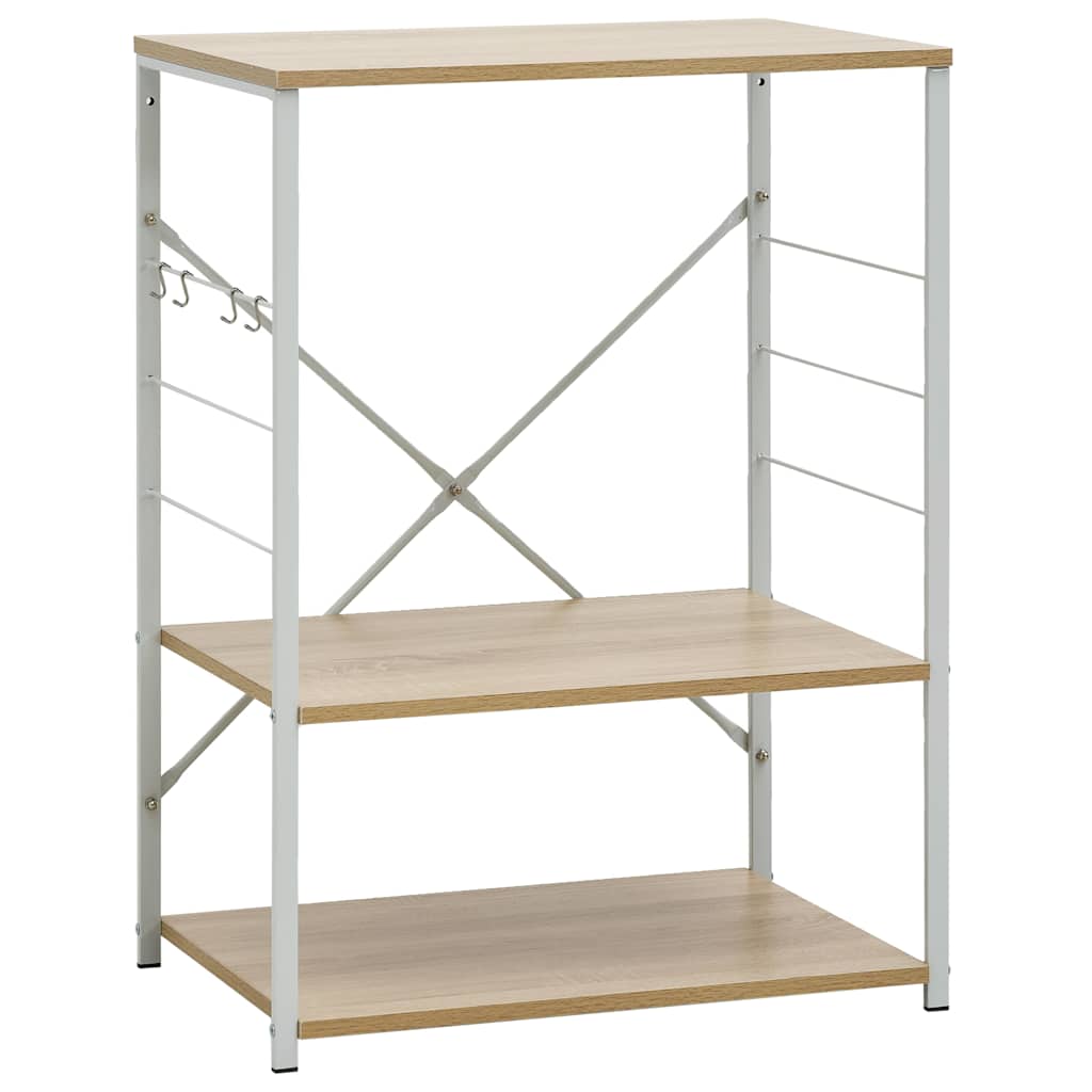 Mikrowellenregal Weiß Eiche 60×39, 6×79, 5 Cm Holzwerkstoff Vidaxl