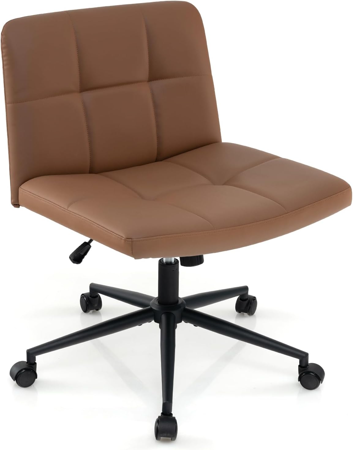 Costway - Chaise De Bureau En Cuir Pu Avec Assise Large