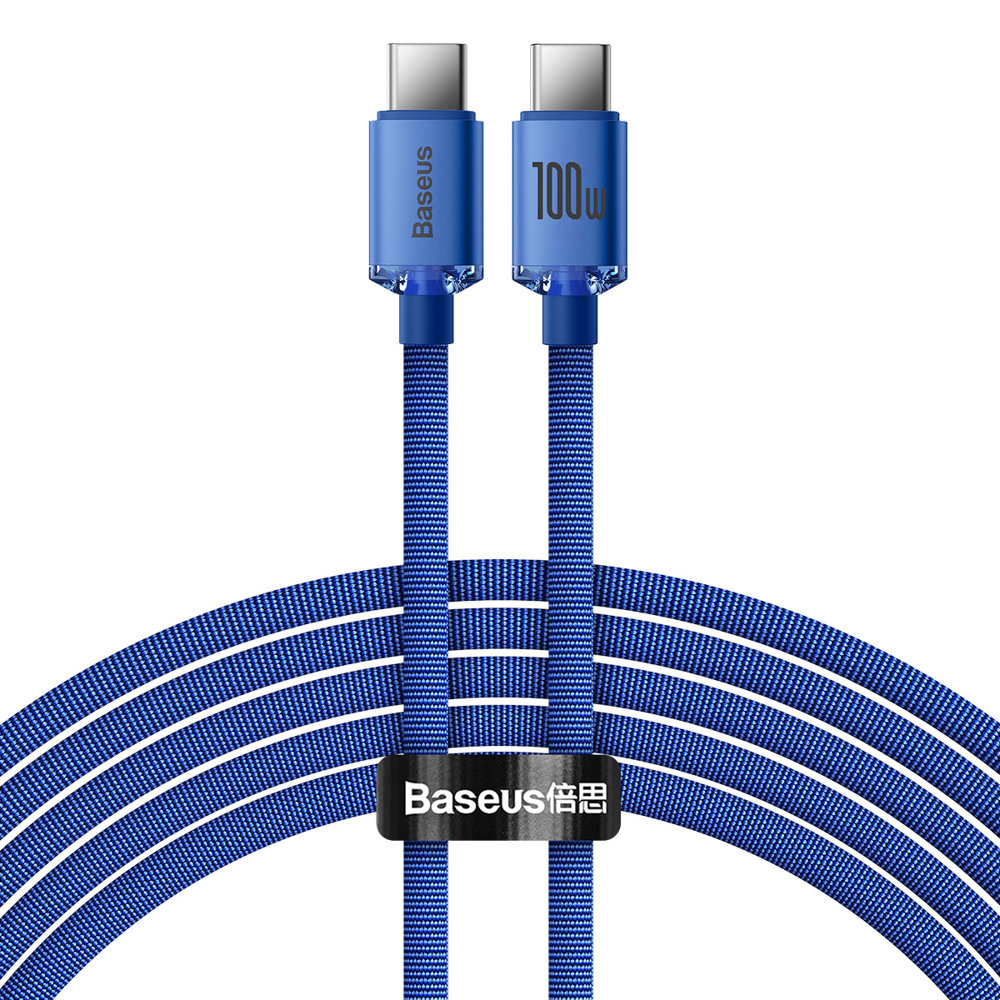 Baseus Crystal Shine cable USB-C to USB-C 100W 2m blue - Image 4