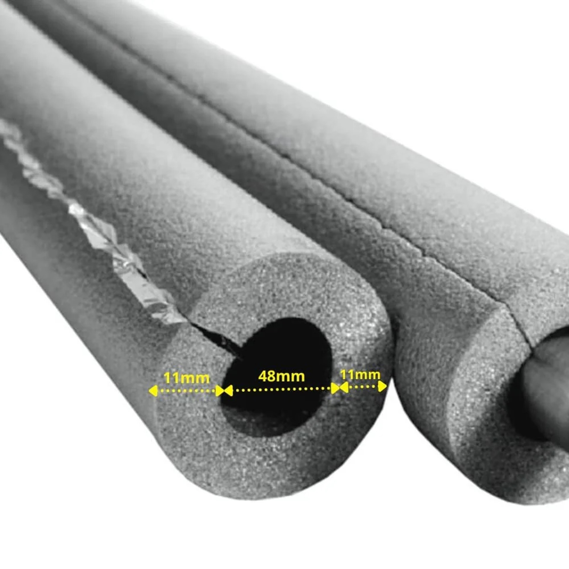 Boni-Shop® Aeroflex® Sh Xt Rohrisolierung, Rohrdämmung - 2 M, Selbstklebend, Flexibles Isoliermaterial Aus Geschlossenzelligem Schaumgummi, Schwarz - 48 X 10