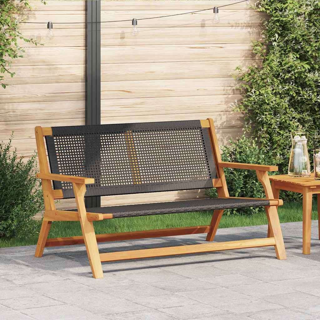 Garden Relax Bench Black Solid Acacia Wood Vidaxl