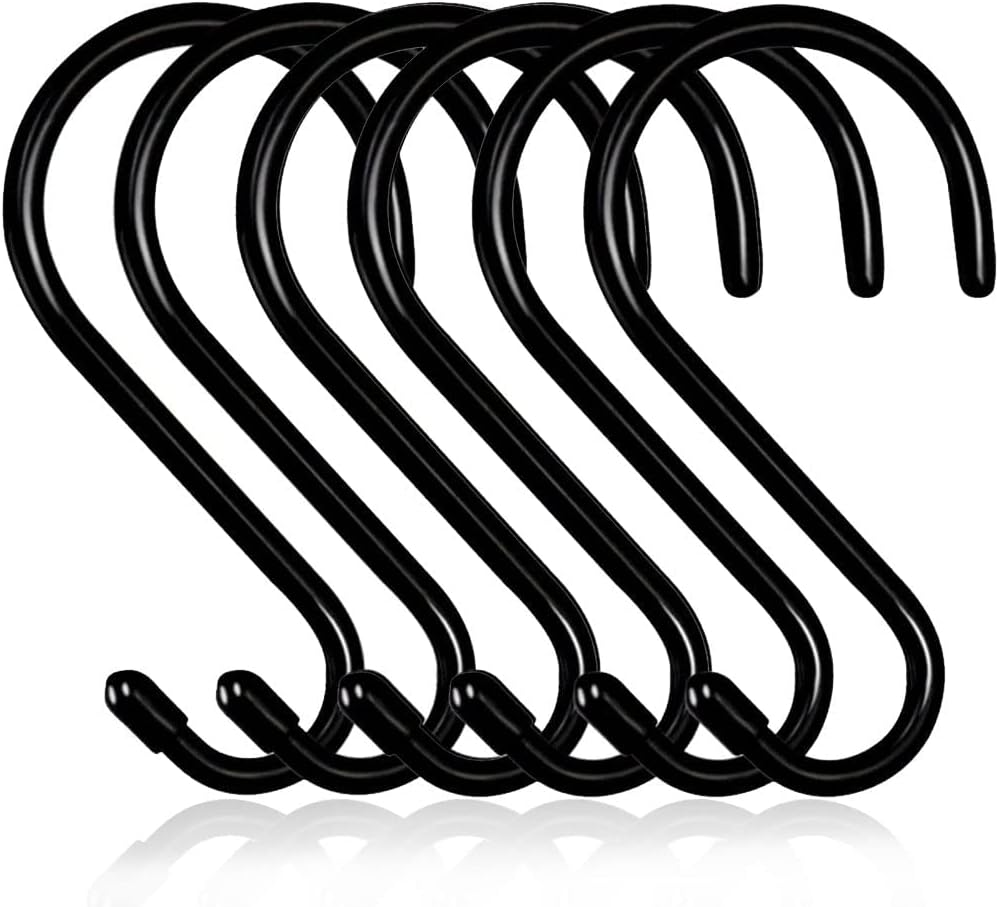 Crochets de rangement en S, acier revêtu de vinyle antirouille, 15 cm, lot de 10