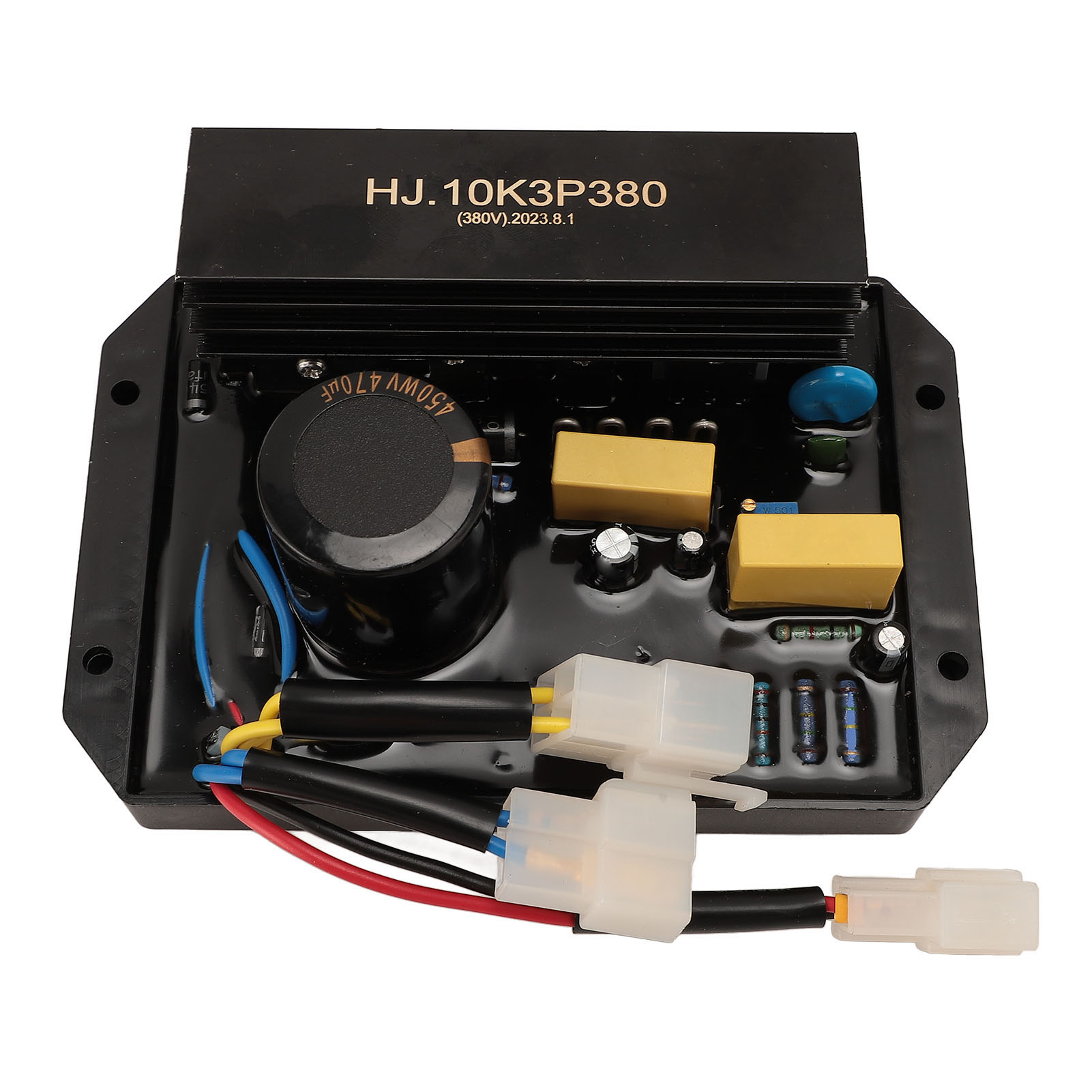 Régulateur de tension automatique AVR pour groupe électrogène, 380V, noir, type linéaire