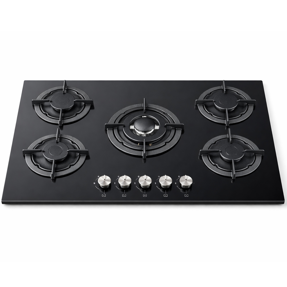 Piano Cottura Staylux Da Incasso A Gas 5 Fuochi 90 Cm C9 50btf vetr...