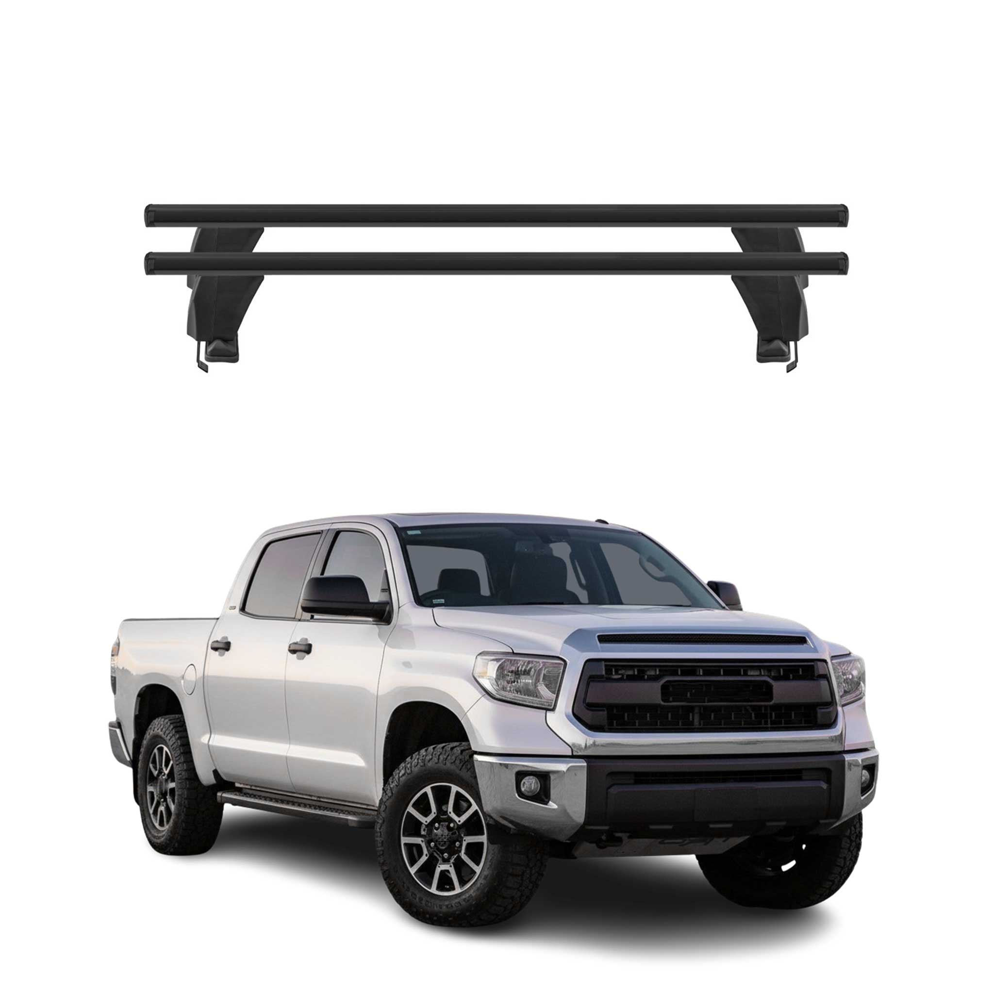 Omac Dachträger Querträger Alu Für Toyota Tundra Ii Crew Max 2014-2021 – Abschließbar – T-Nut – City-Crash-Getestet – Max. 50 Kg Schwarz 8698797460019