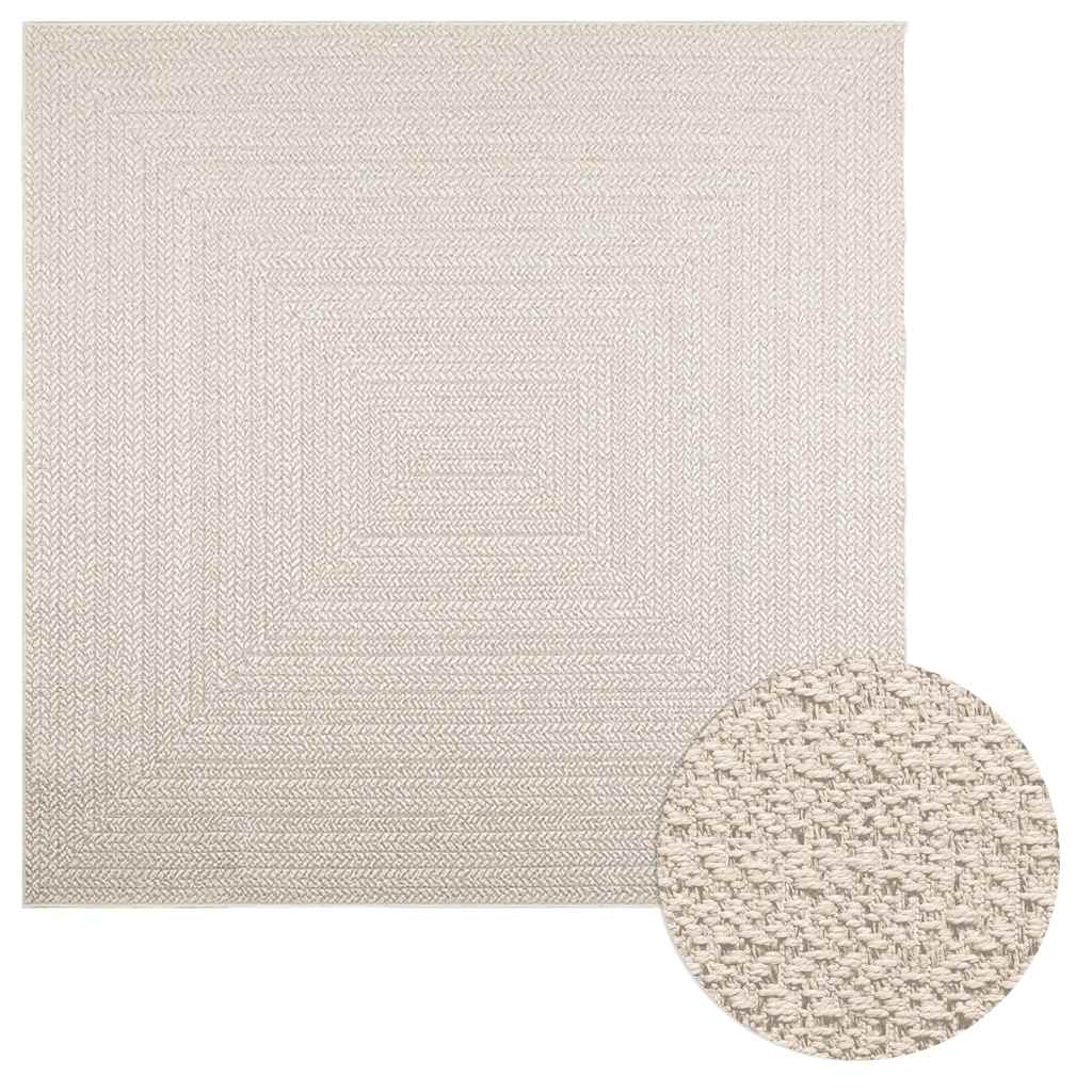 Vidaxl - Tapis Zizur Crème 200x200 Cm Aspect De Jute Intérieur Extérieur