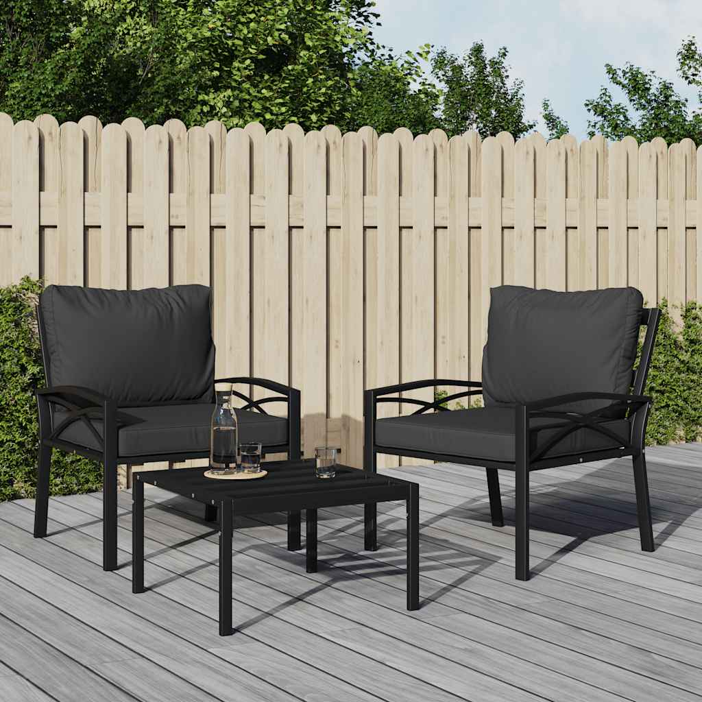 Chaise De Jardin Avec Coussins Gris 68x76x79 Cm Acier