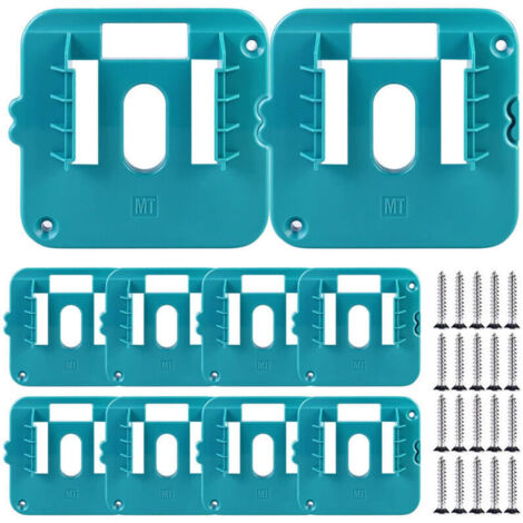 Support mural pour batterie Makita 14,4-18 V en plastique ABS, lot de 10 avec 20 vis