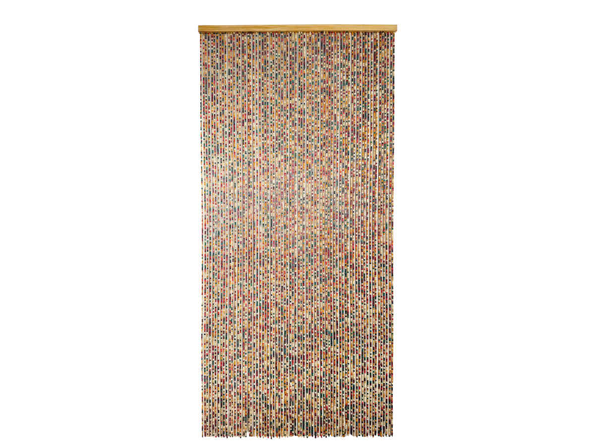 Rideau De Porte En Perles De Bois Multicolores 90 X 200 Cm – Densité