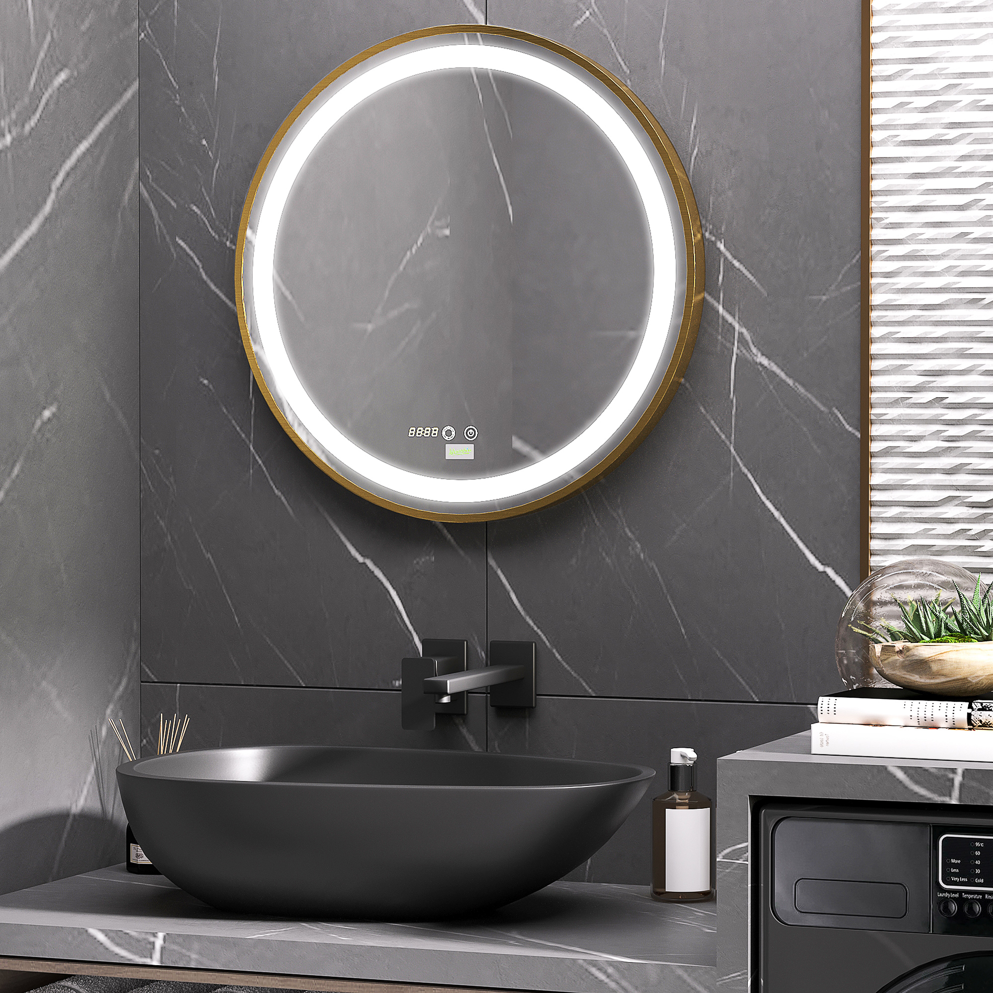 Miroir De Salle De Bain Avec Lumière Led Tactile Fonction Mémoire