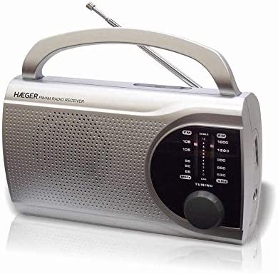 HAEGER Surround Am/FM tragbares Radio - AC/DC mit einziehbarem Tragegriff, Kopfhörereingang, Netzanschluss - Bild 4