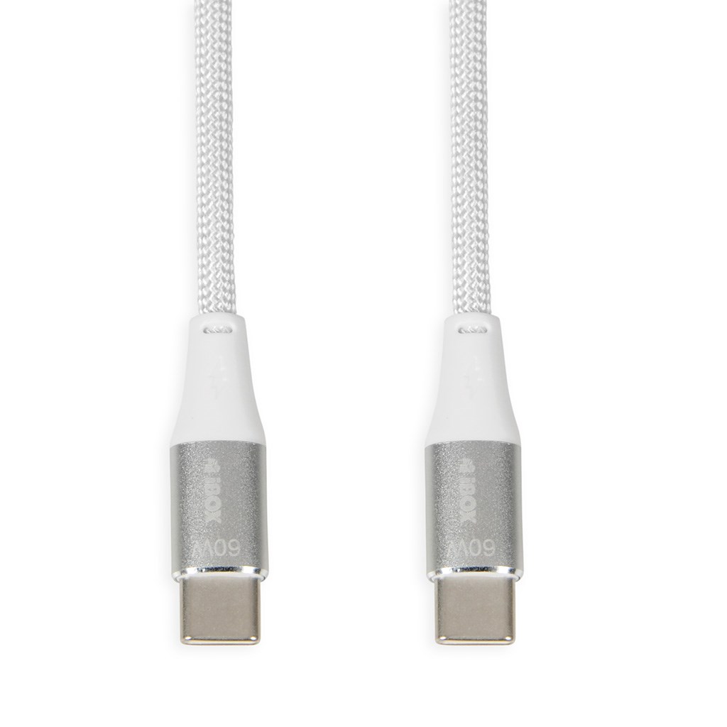 USB TYP-C I-BOX KABEL 60W 1M PD/QC WEISS IKUTC1W - Bild 3