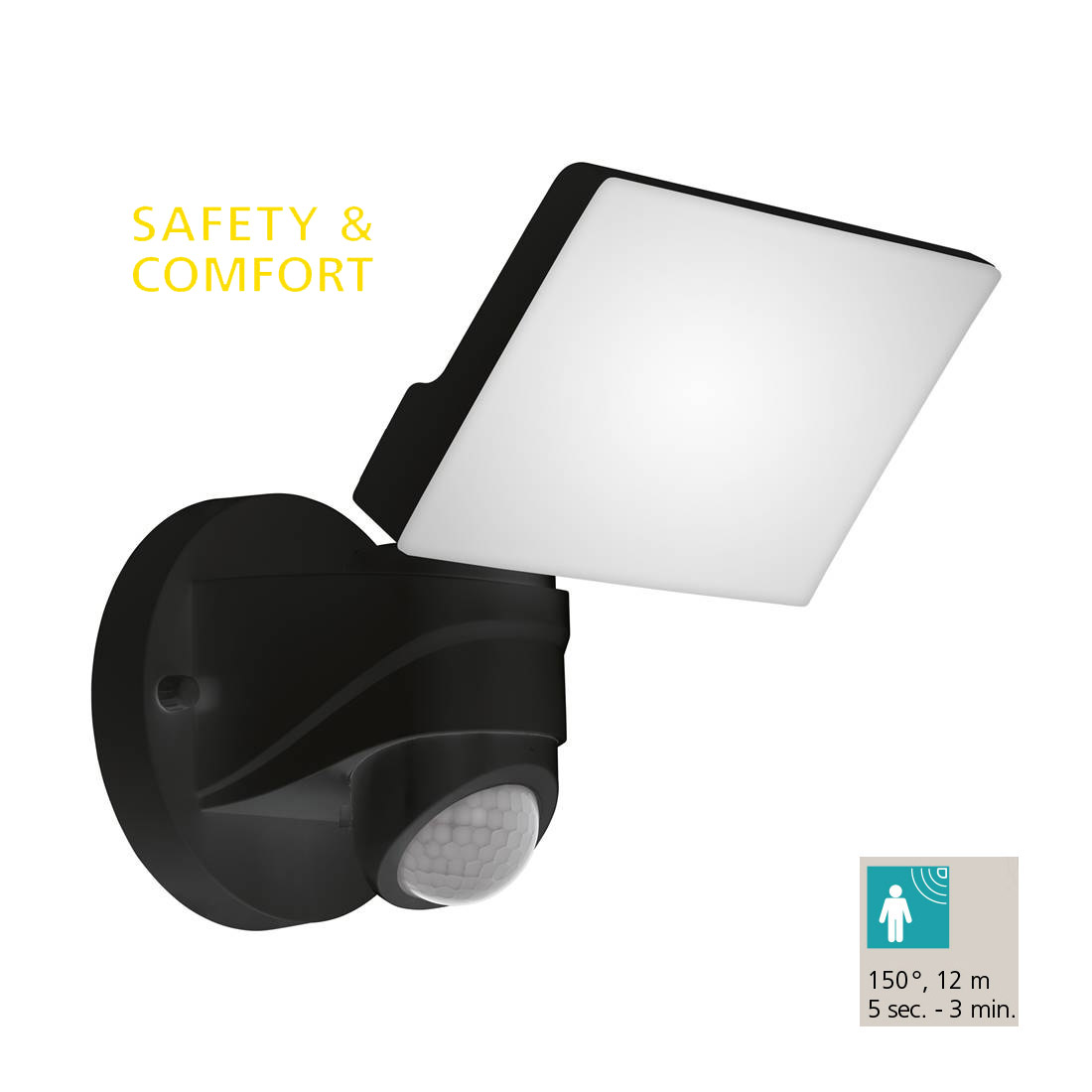 Eglo Außenleuchte -led-wl M.sensor Schwarz 'pagino' (98178)