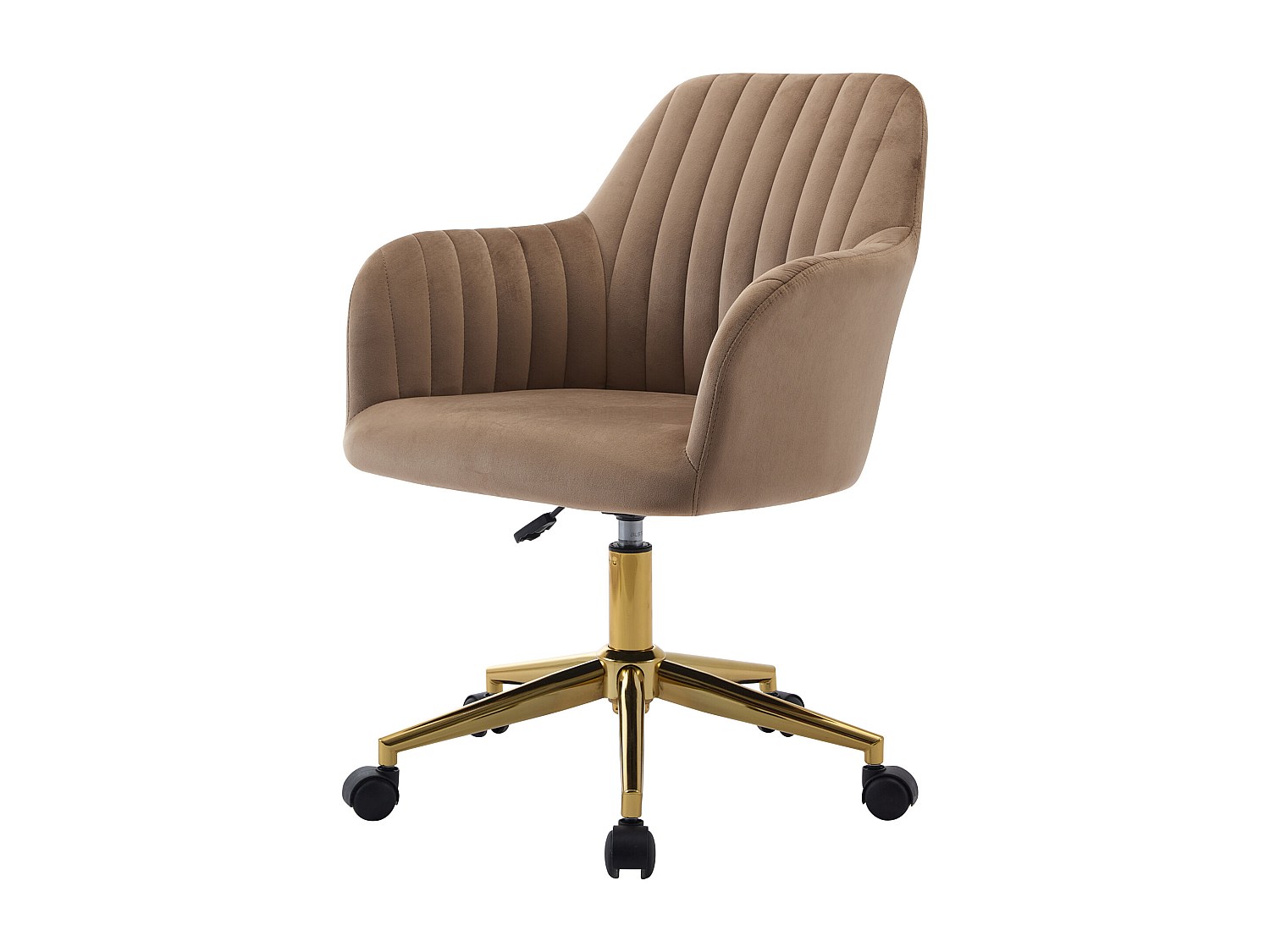 Vente-unique - Chaise De Bureau - Velours - Beige Et Doré - Hauteur