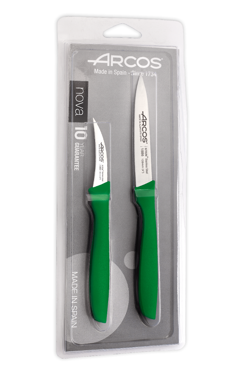 Arcos Grün - Messerset Mondadores Nova 189421 Edelstahl Nitrum Und Mango Polypropylen E Klinge 80 Cm 2-Teilige Klinge In Blisterverpackung