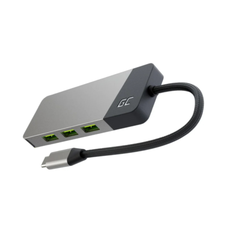 Green Cell Grau Hub Usb-C Adapter Gc Connect 7W1 (3Xusb 3.1, Hdmi 4K 60Hz, Usb-C Pd 85W, Microsd/Sd) - Bild 10