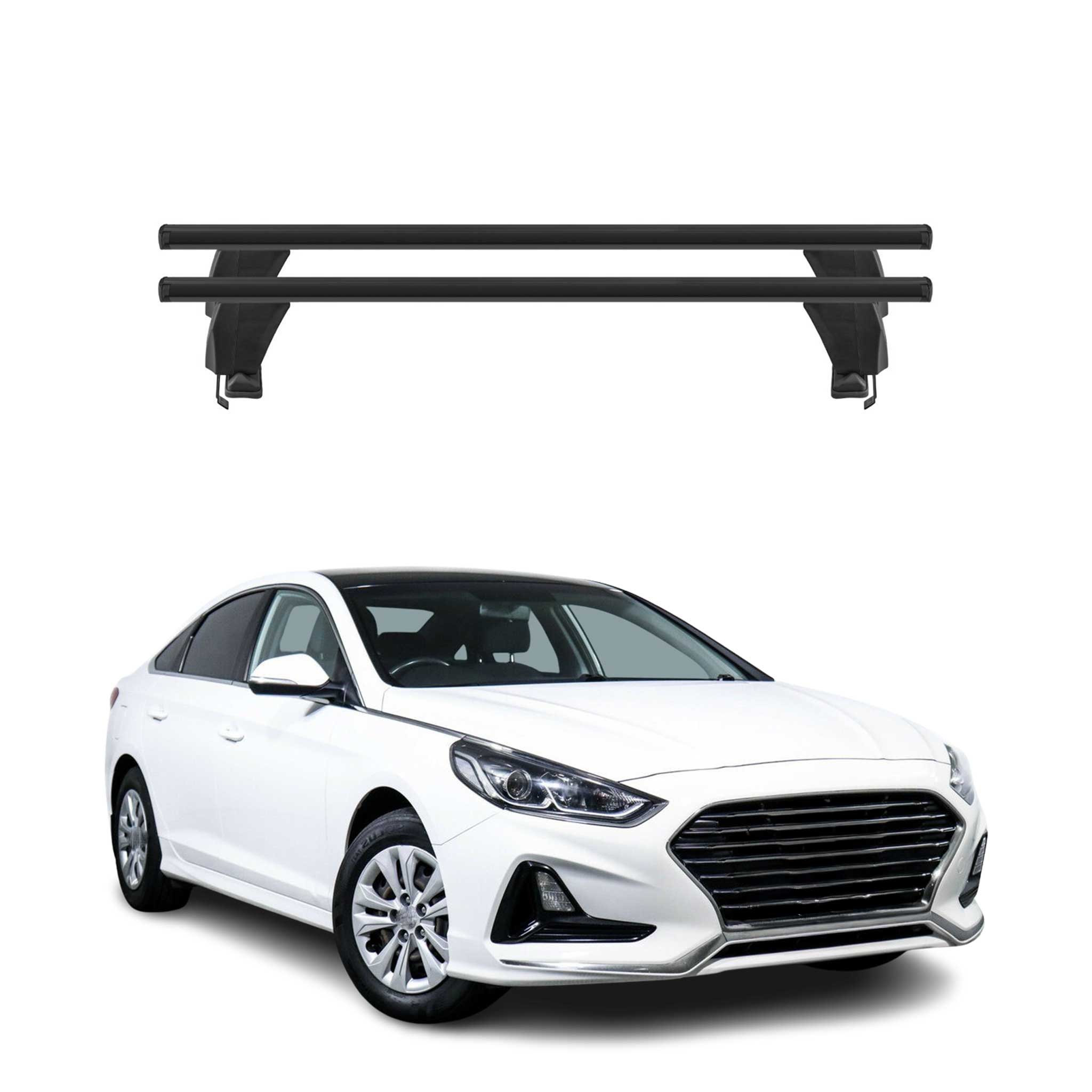 Omac Dachträger Querträger Alu Für Hyundai Sonata Vii 2015-2019 – Abschließbar – T-Nut – City-Crash-Getestet – Max. 50 Kg Schwarz 8698797433600
