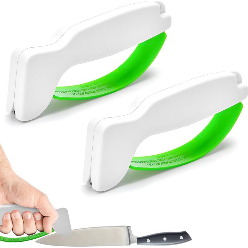 Aiguiseur d'outils de jardin et de cuisine, lames droites et dentelées, prise ambidextre