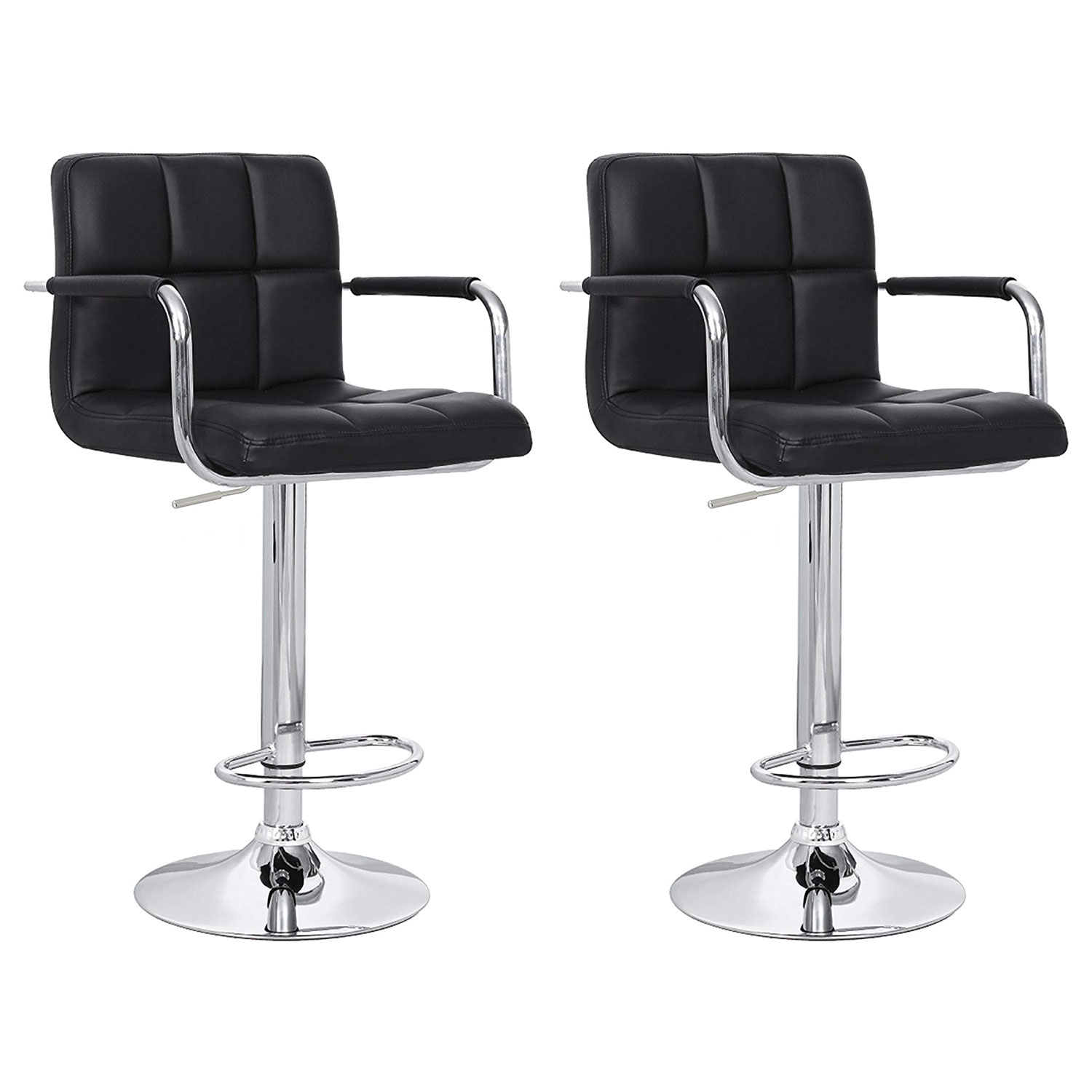 Happy Garden - Lot De 2 Tabourets De Bar Noir Avec Accoudoirs Mike