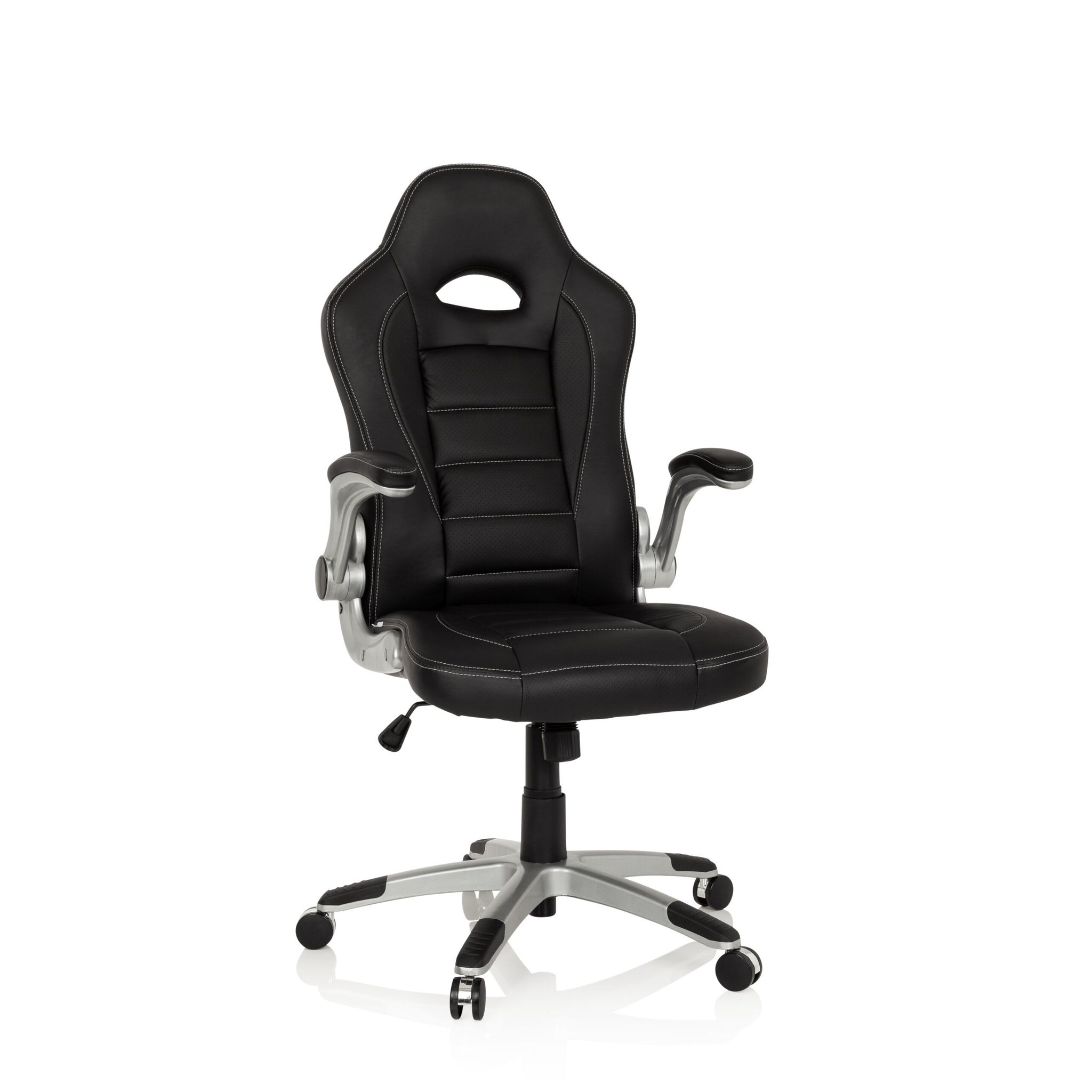 hjh OFFICE 621891 Chefsessel Game Sport Kunstleder Schwarz Gaming Stuhl Bürostuhl, Armlehnen klappbar - Bild 4