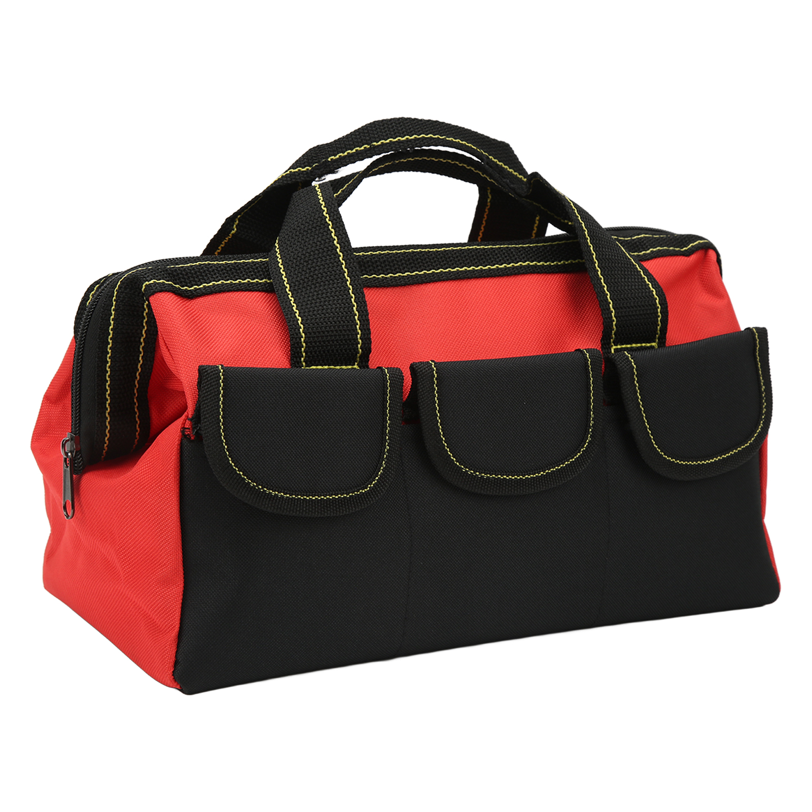 Sac à outils 13 pouces en toile Oxford 1680D imperméable, grande ouverture, rouge
