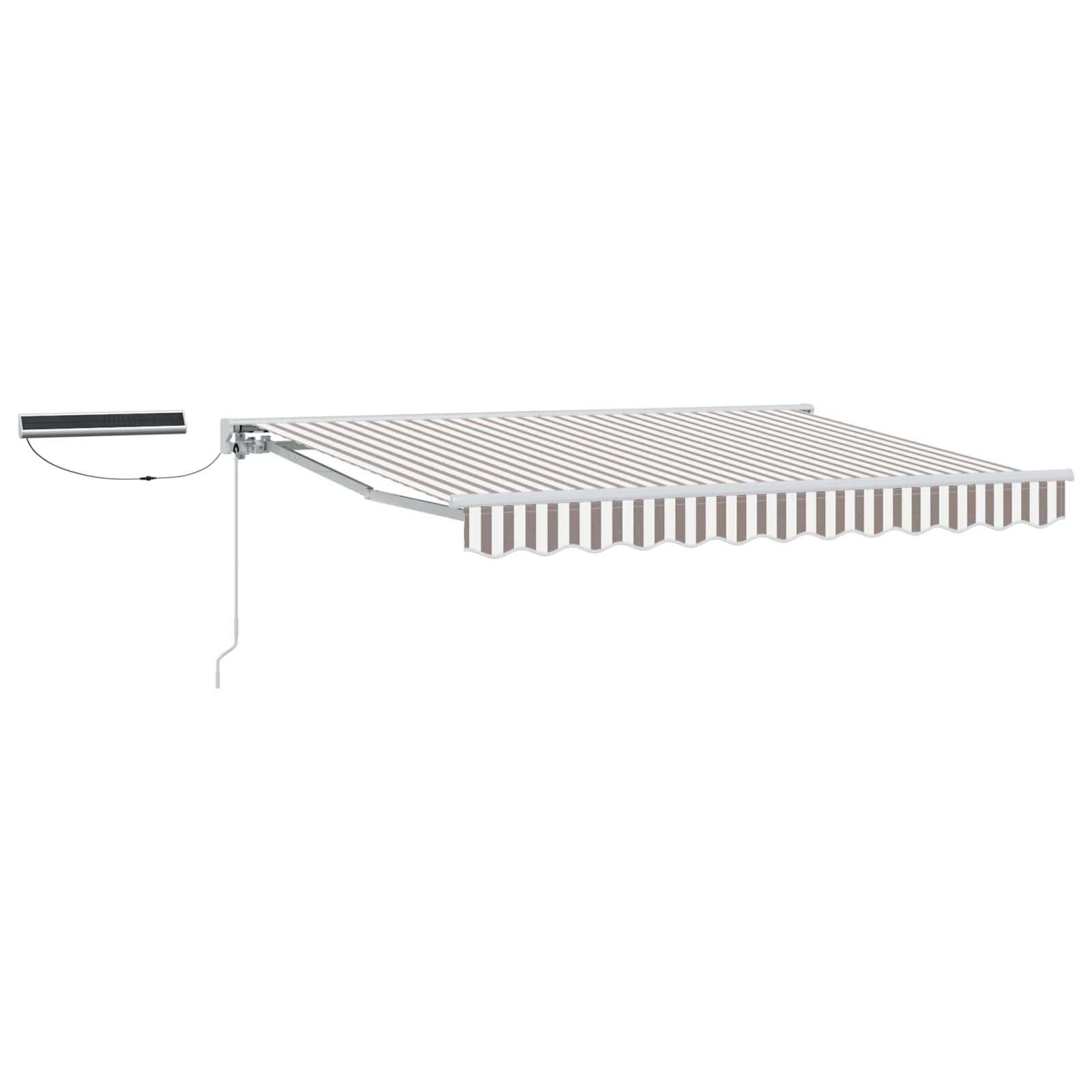 Electric Retractable Awning Light Grey And White 4 X 3 M Vidaxl