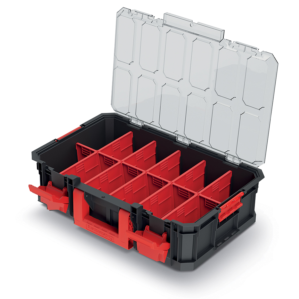 Kistenberg Schwarz Organizer Sortimentsbox Werkzeugkiste Kleinteilebox Mit Trennwänden, Version: Kms553515s, 517 X 331 X 134