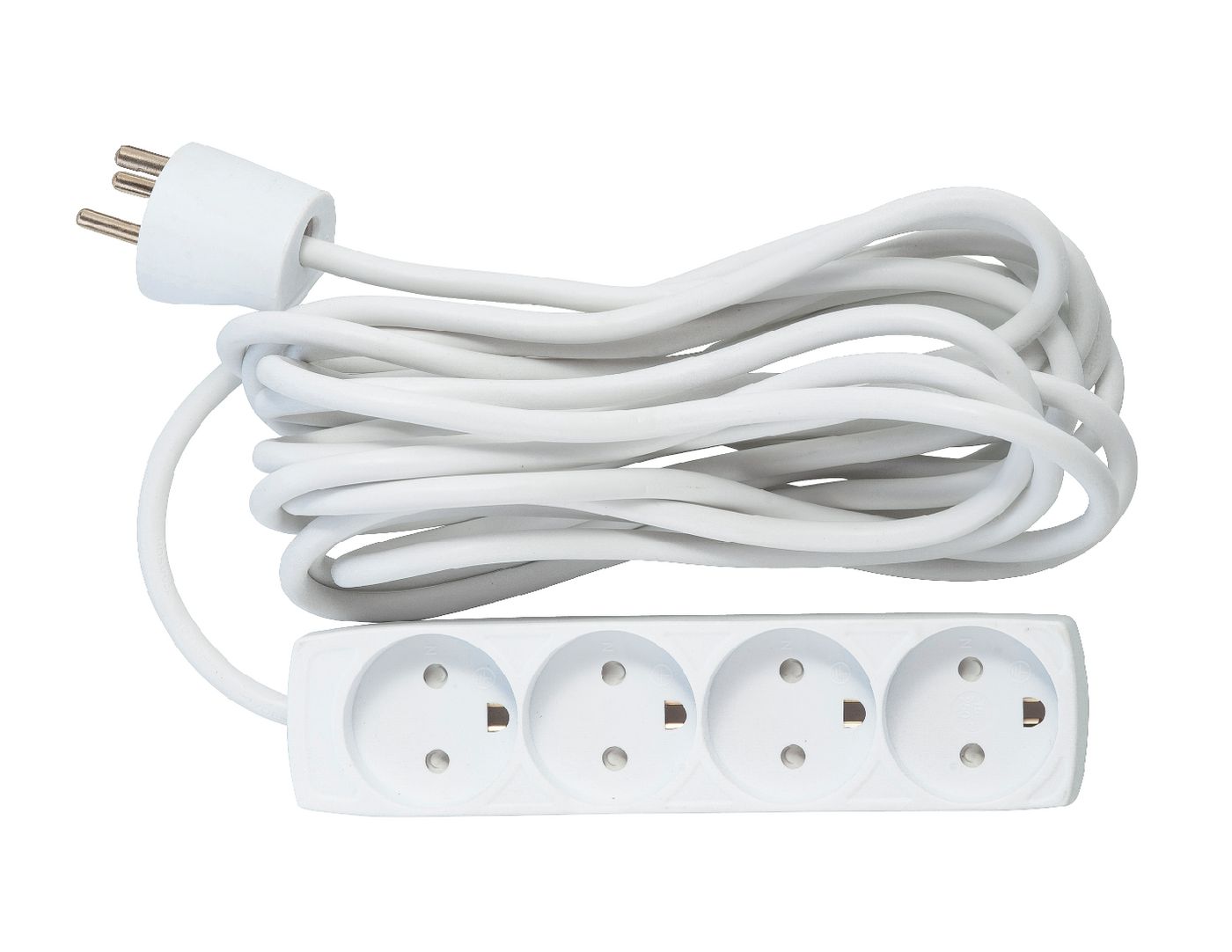 Microconnect Weiß Dänische Steckdosenleiste Mit 4 Steckdosen, 5 M