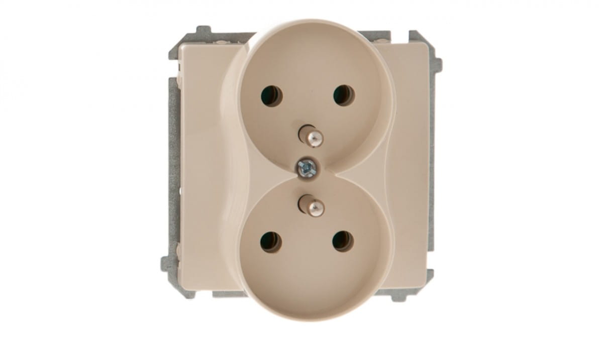 Oem Beige Simon Basic Doppelsteckdose Mit/Ohne 16A Ip20 Bmgz2m.01/12