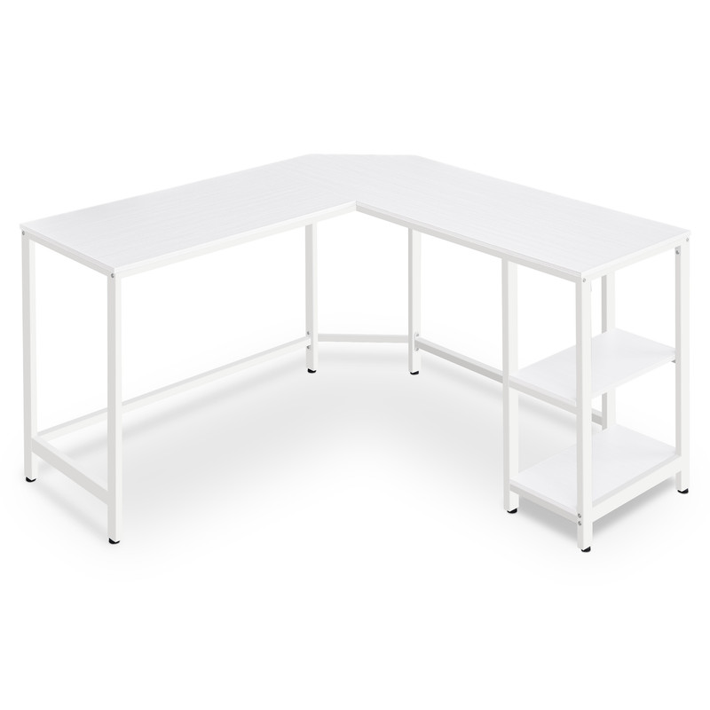 Vasagle – Bureau D'Angle En L Avec Rangement – Étagères Amovibles