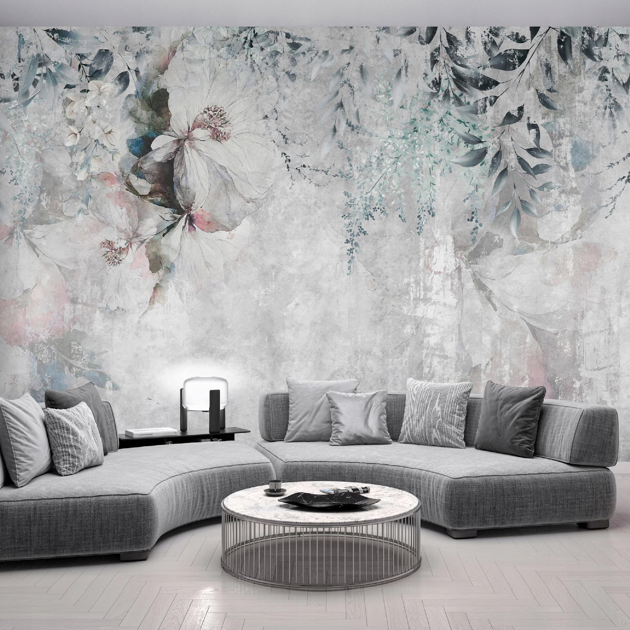 Wallarena Vlies Fototapete Beton 300x210 Cm, Tapeten, Für Wohn Und Schlafzimmer, Vliestapete Wandtapete Tapete 3d Effekt- Inkl. Kleister - Tropisch Botanisch