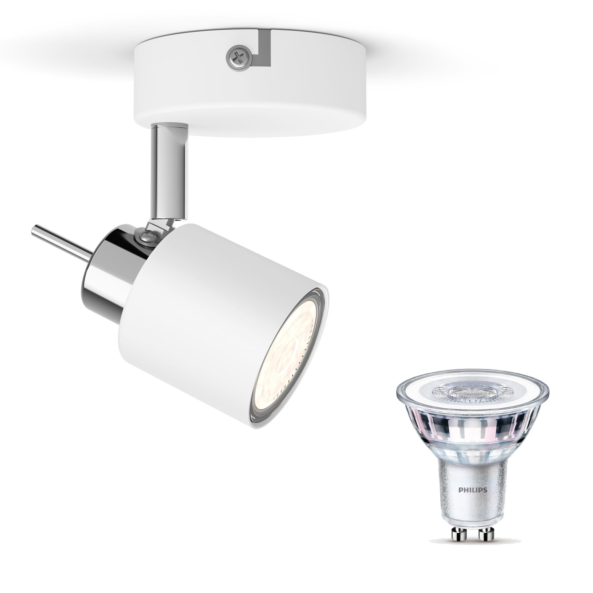 Philips Meranti Aufbauspot Mit 1 Lichtpunkt Gu10 (weiß) - Philips Led Gu10 50w Nicht Dimmbar