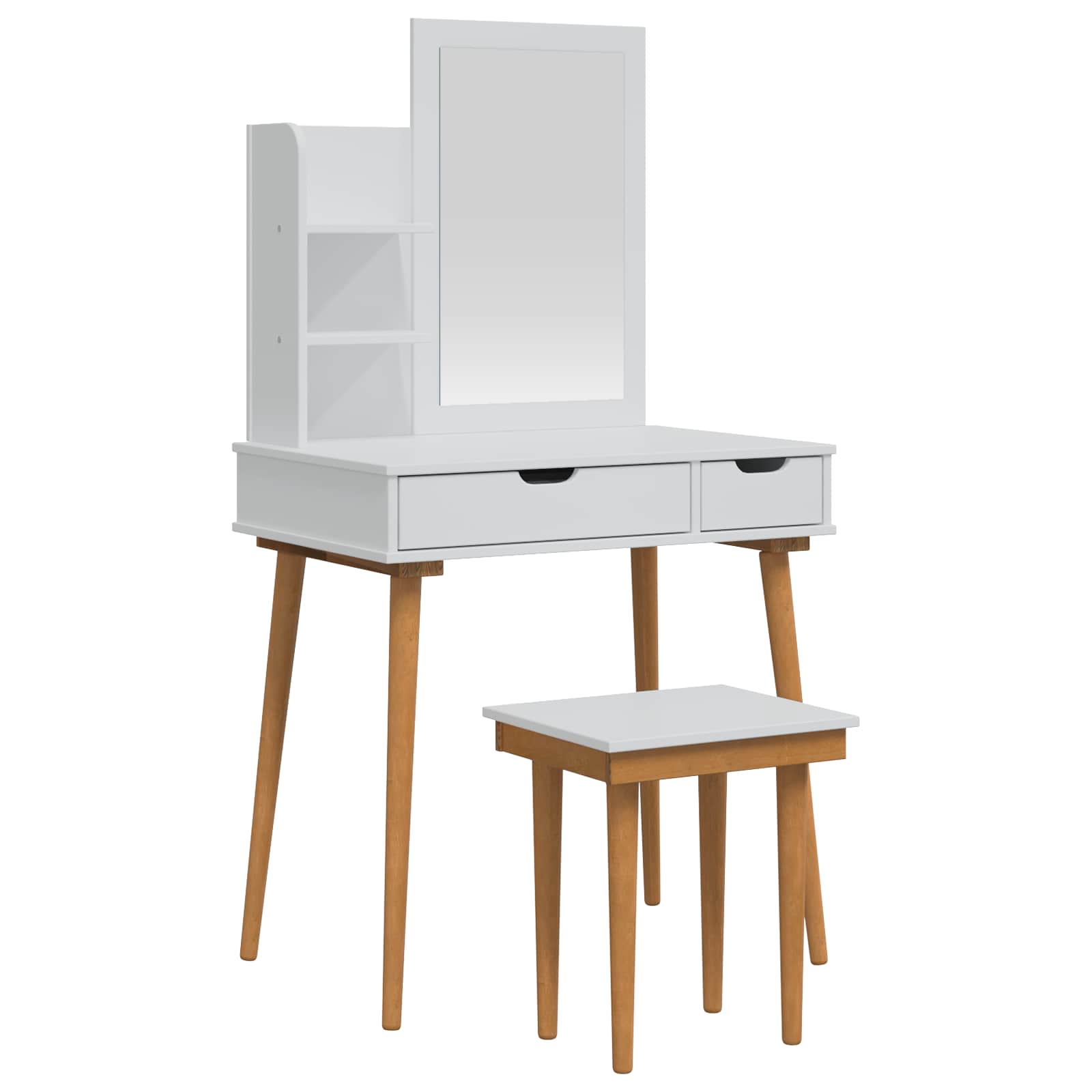 Vidaxl Weiß Dressing Table Set Fauske 4 Pcs White 76 X 50 X 143 Cm