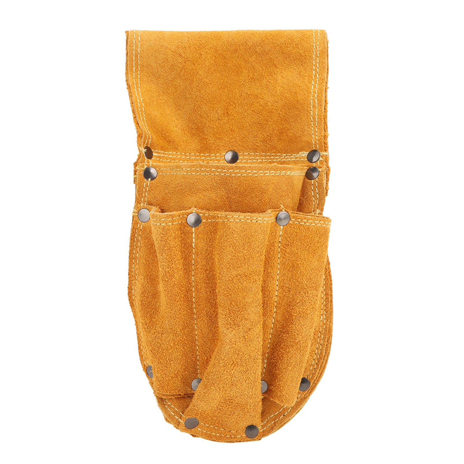 Ceinture porte-outils en cuir de vachette jaune, renforcée, 26 x 11,5 cm