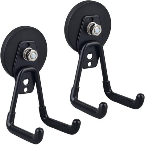 Crochets magnétiques antidérapants pour outils et jardin, lot de 2, noir