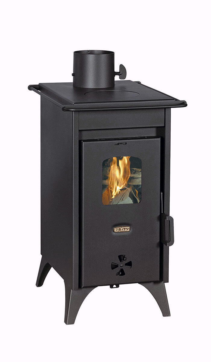 Stufa A Legna Prity Mini D – 6,3 Kw, Nero Grafite, Classe A, Design Compatto