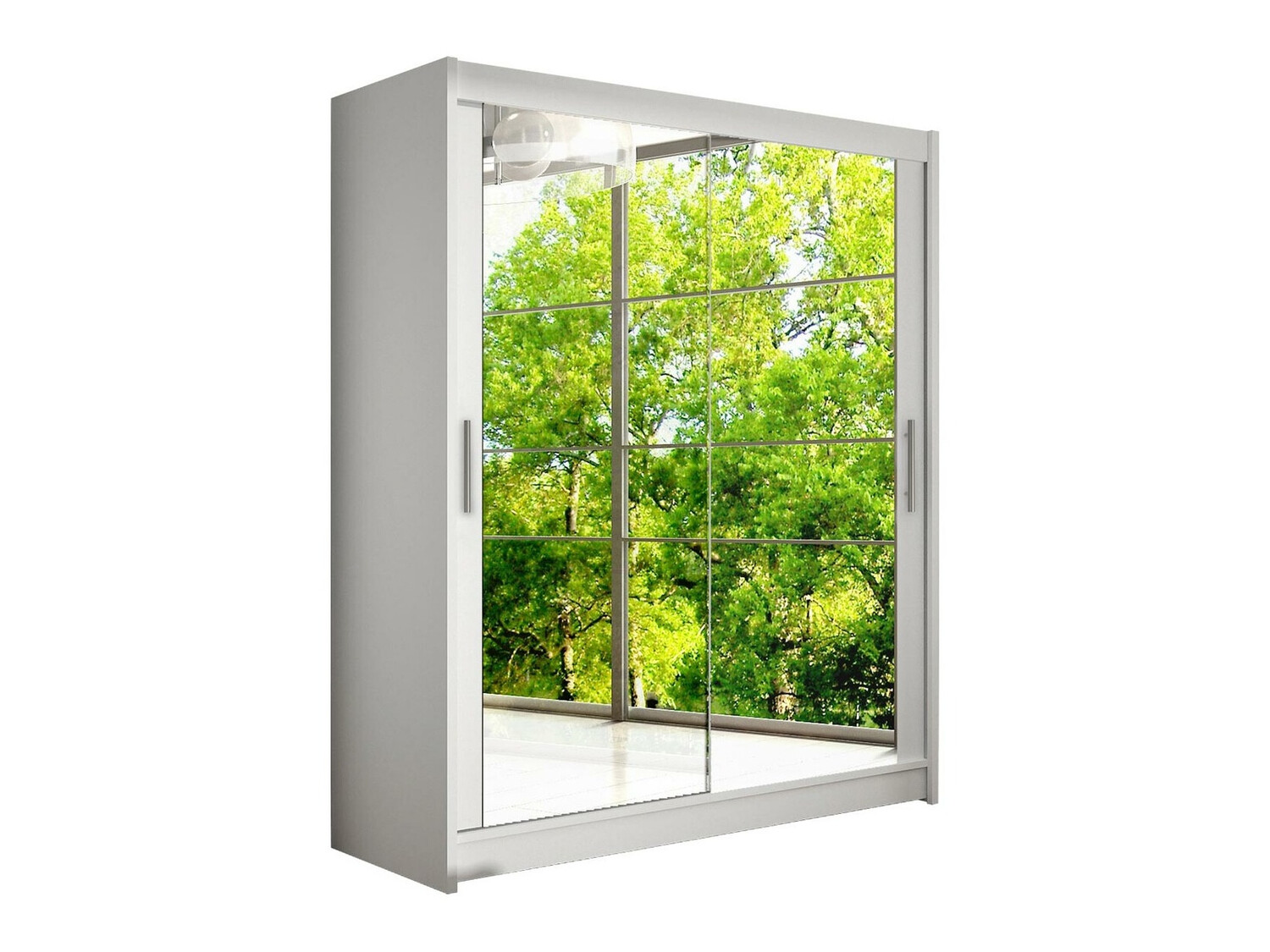 Mobilier1 - Armoire Closico 127, Blanc, 200x150x58cm, Portes D'Armoire: Coulissantes, Nombre D'Étagères: 0